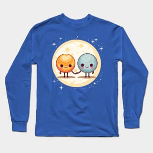 Sun and Moon Holding Hands Long Sleeve T-Shirt